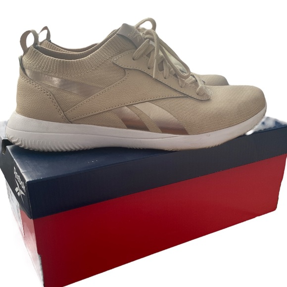 Reebok Sneakers womens Size 8.5 8 1/2 Athletic Walking Shoes Cream Rose Gold - Picture 4 of 9